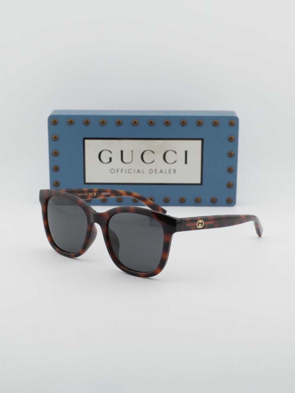 Gucci GG1984SK 002 Unisex Square Sunglasses - Havana / Blue
